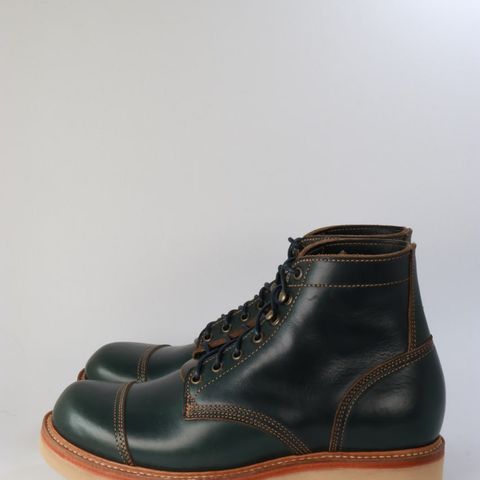 Willie's Handmade Boots Cap Toe Service Boot in Horween Navy Chromexcel