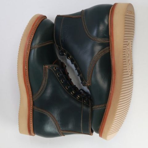 Willie's Handmade Boots Cap Toe Service Boot in Horween Navy Chromexcel