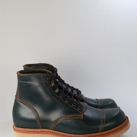 Willie's Handmade Boots Cap Toe Service Boot in Horween Navy Chromexcel