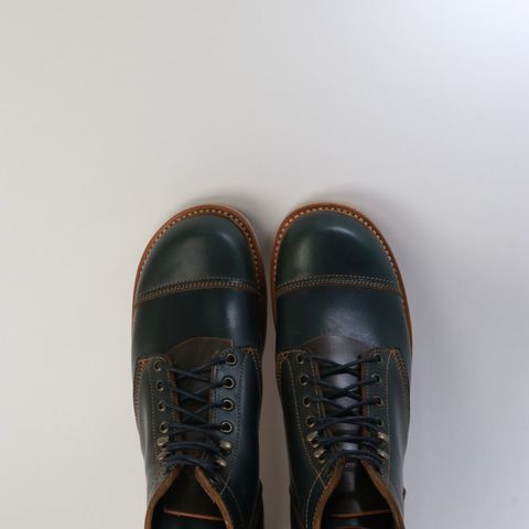Willie's Handmade Boots Cap Toe Service Boot in Horween Navy Chromexcel