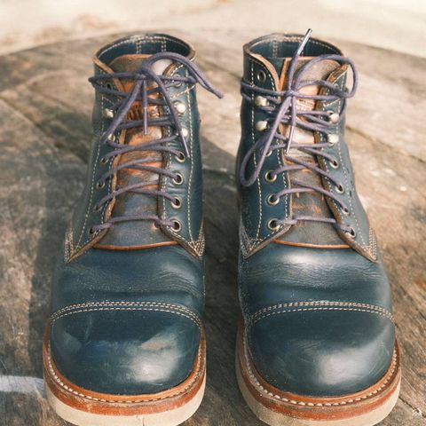 Willie's Handmade Boots Cap Toe Service Boot in Horween Navy Chromexcel