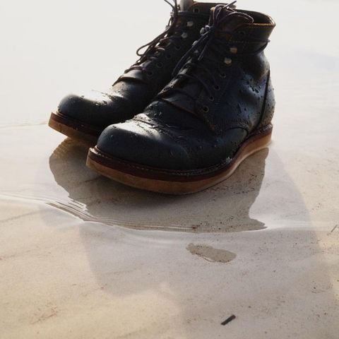 Willie's Handmade Boots Cap Toe Service Boot in Horween Navy Chromexcel
