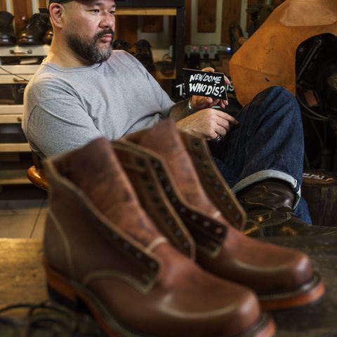 Willie's Handmade Boots Custom Model in Maryam Natural Waxed Reverse Horsebutt