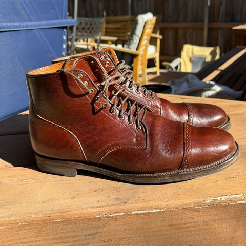 View photo of Viberg Service Boot BCT in Shinki Cognac Teacore Horsebutt