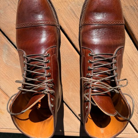 View photo of Viberg Service Boot BCT in Shinki Cognac Teacore Horsebutt