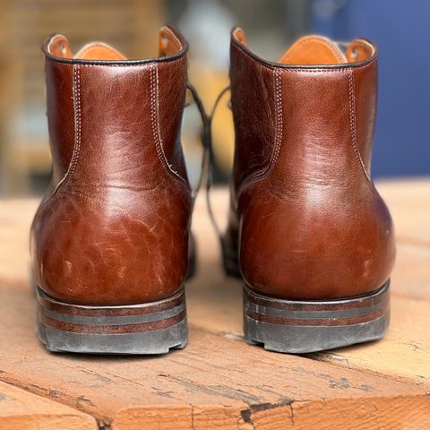 View photo of Viberg Service Boot BCT in Shinki Cognac Teacore Horsebutt