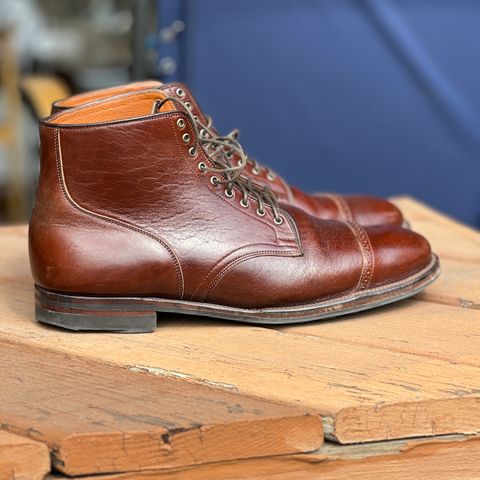 View photo of Viberg Service Boot BCT in Shinki Cognac Teacore Horsebutt