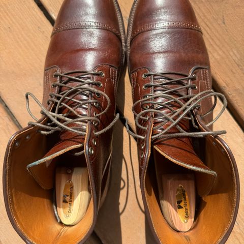 View photo of Viberg Service Boot BCT in Shinki Cognac Teacore Horsebutt