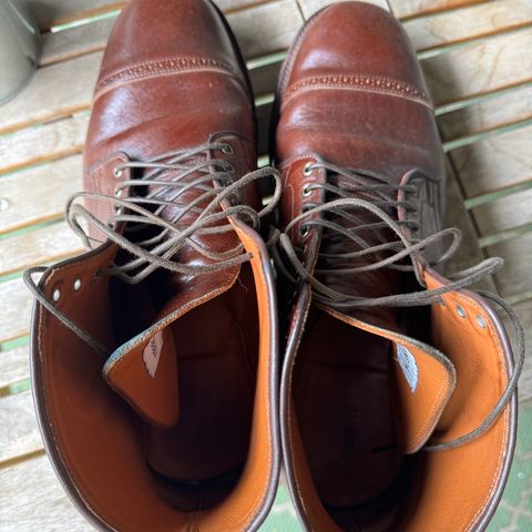 View photo of Viberg Service Boot BCT in Shinki Cognac Teacore Horsebutt