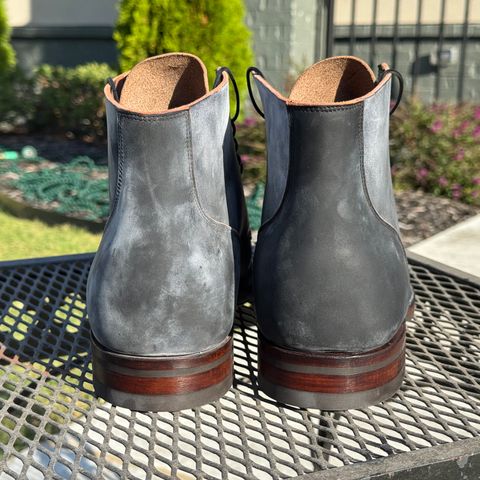 View photo of Viberg Service Boot BCT in Horween Black Teacore Double Cordovan Butts