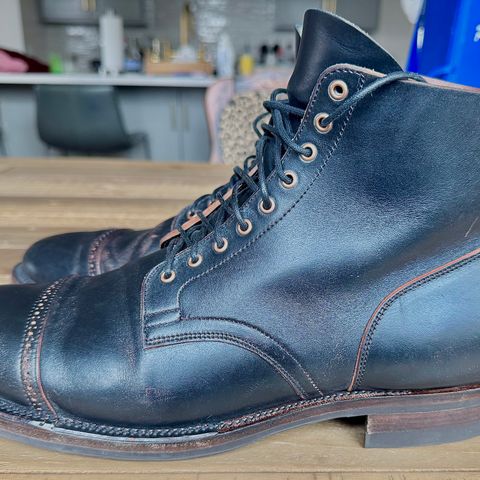 Viberg Service Boot BCT in Horween Black Teacore Double Cordovan Butts
