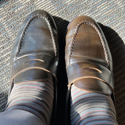 View photo of Grant Stone Traveler Loafer in Horween Maduro Shell Cordovan