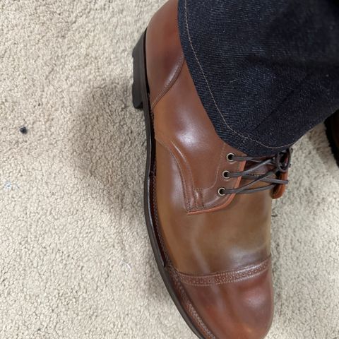 View photo of Viberg Service Boot BCT in Horween Whiskey Dip Dye Shell Cordovan