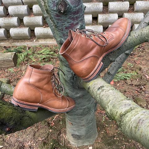 View photo of Viberg Service Boot in Horween Natural Chromexcel