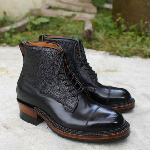 View photo of Midas Vanquish Blucher Boot in Indonesian Red Brown Pull Up