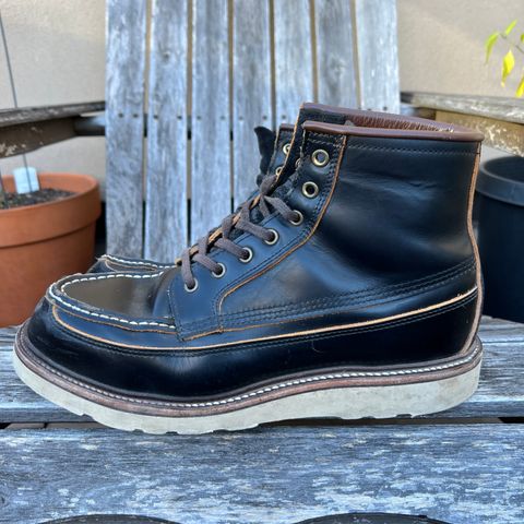 View photo of Luosjiet Rural Moctoe Boot in Black Teacore OTA cowhide