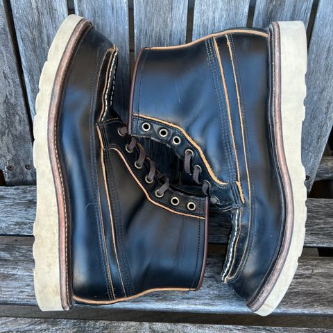 View photo of Luosjiet Rural Moctoe Boot in Black Teacore OTA cowhide