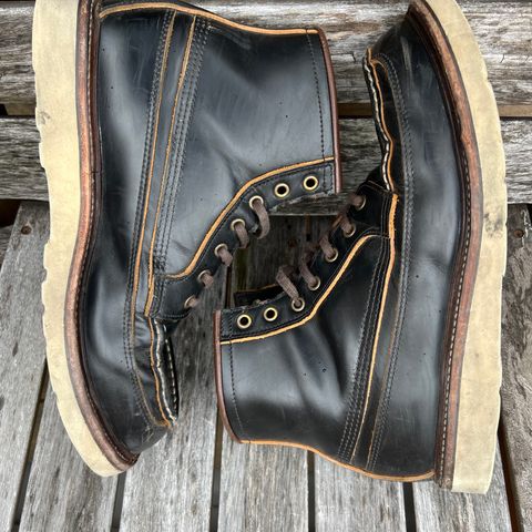 View photo of Luosjiet Rural Moctoe Boot in Black Teacore OTA cowhide