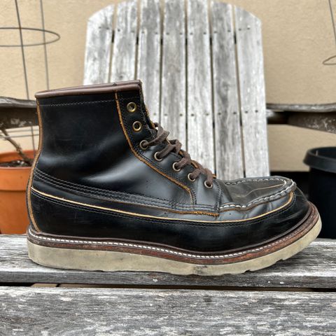 View photo of Luosjiet Rural Moctoe Boot in Black Teacore OTA cowhide