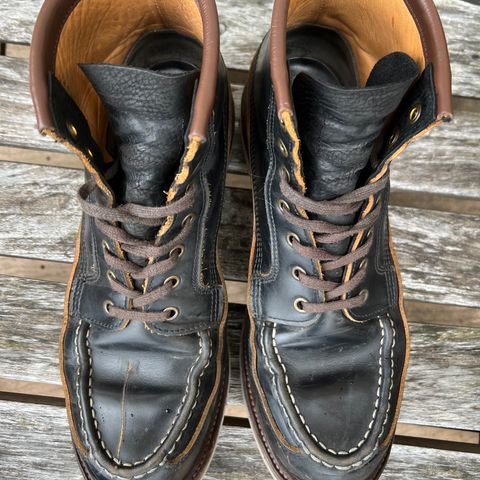 View photo of Luosjiet Rural Moctoe Boot in Black Teacore OTA cowhide