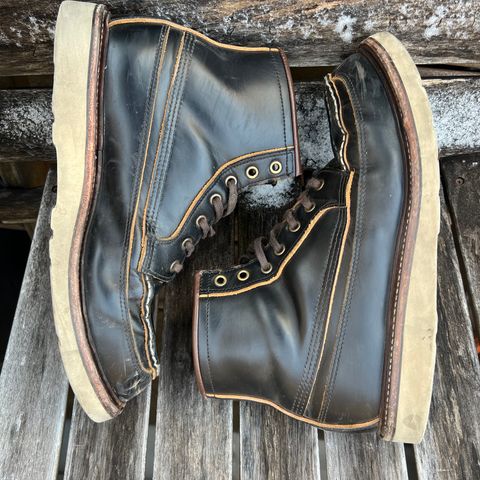 View photo of Luosjiet Rural Moctoe Boot in Black Teacore OTA cowhide