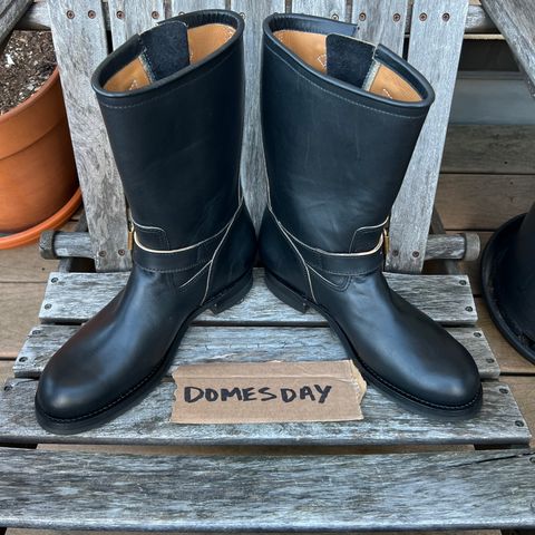 Y'2 Leather Engineer Boot in Sumi Dyed Horse