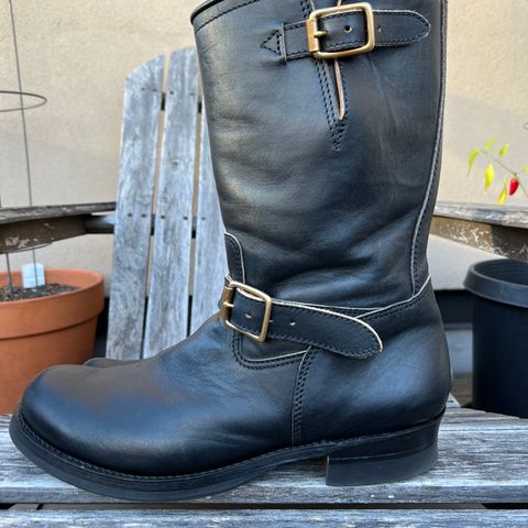 View photo of Y'2 Leather Engineer Boot in Sumi Dyed Horse