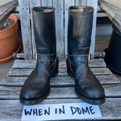 Y'2 Leather Engineer Boot in Sumi Dyed Horse