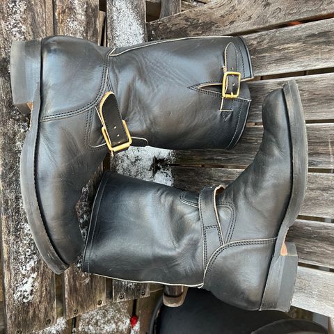 View photo of Y'2 Leather Engineer Boot in Sumi Dyed Horse