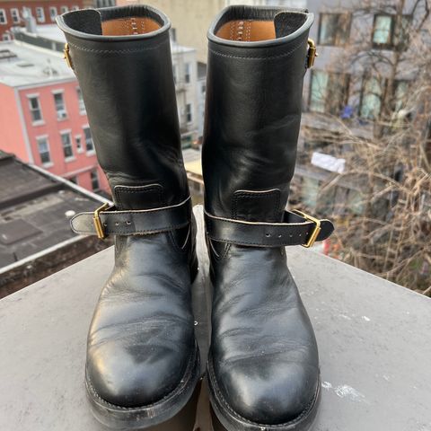 Y'2 Leather Engineer Boot in Sumi Dyed Horse