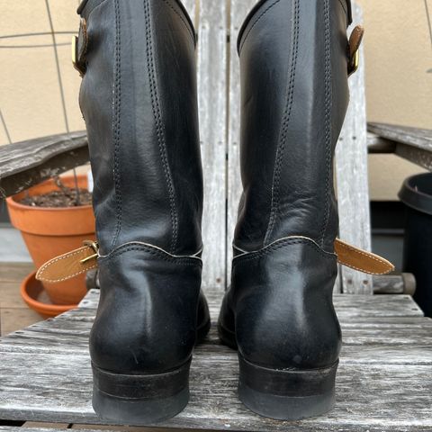 Y'2 Leather Engineer Boot in Sumi Dyed Horse