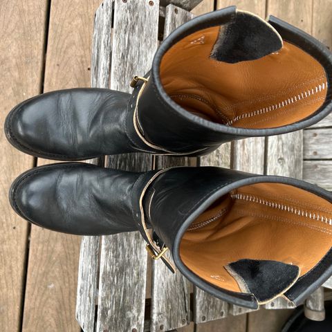 Y'2 Leather Engineer Boot in Sumi Dyed Horse