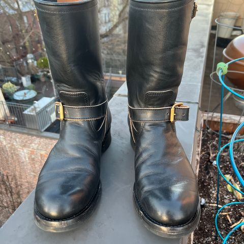 Y'2 Leather Engineer Boot in Sumi Dyed Horse