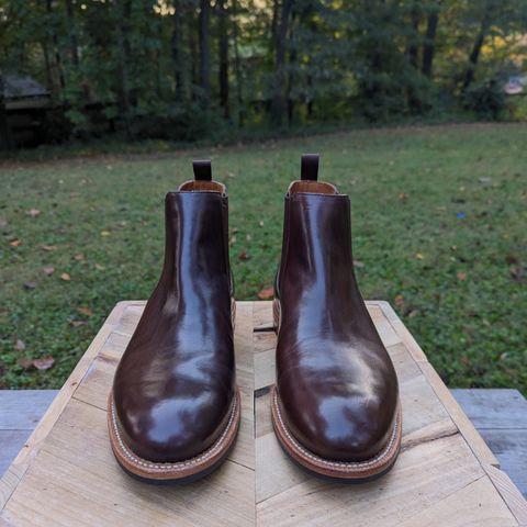 Grant Stone Chelsea Boot in Horween Crimson Chromexcel