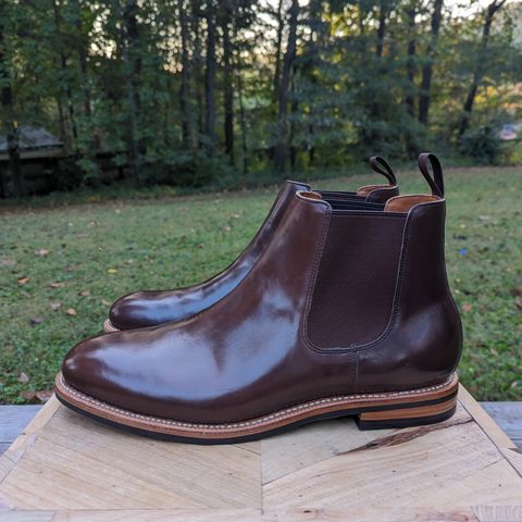 Grant Stone Chelsea Boot in Horween Crimson Chromexcel