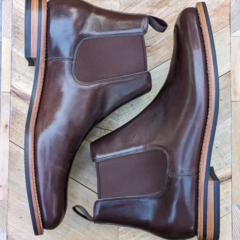 Grant Stone Chelsea Boot in Horween Crimson Chromexcel