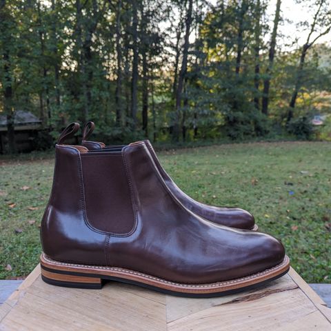 Grant Stone Chelsea Boot in Horween Crimson Chromexcel