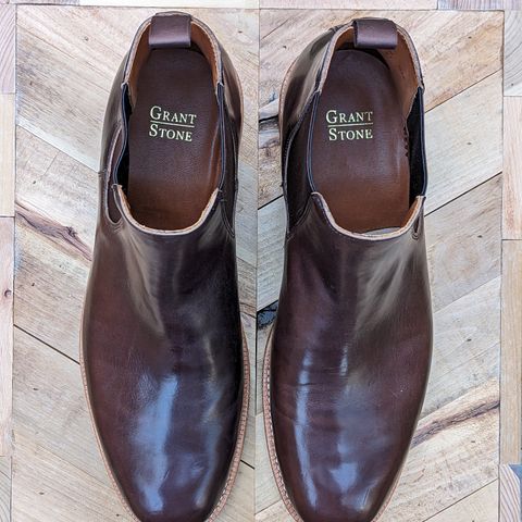 Grant Stone Chelsea Boot in Horween Crimson Chromexcel