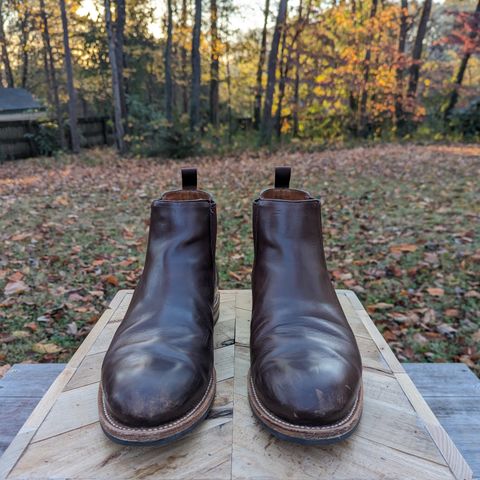 Grant Stone Chelsea Boot in Horween Crimson Chromexcel