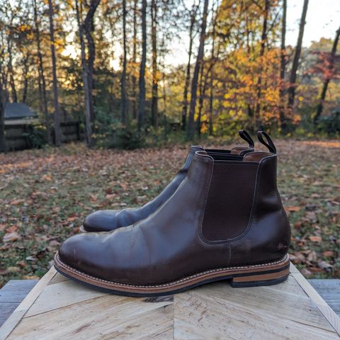 Grant Stone Chelsea Boot in Horween Crimson Chromexcel