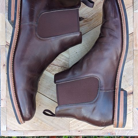 Grant Stone Chelsea Boot in Horween Crimson Chromexcel