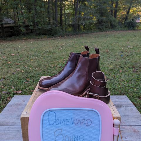 Grant Stone Chelsea Boot in Horween Crimson Chromexcel