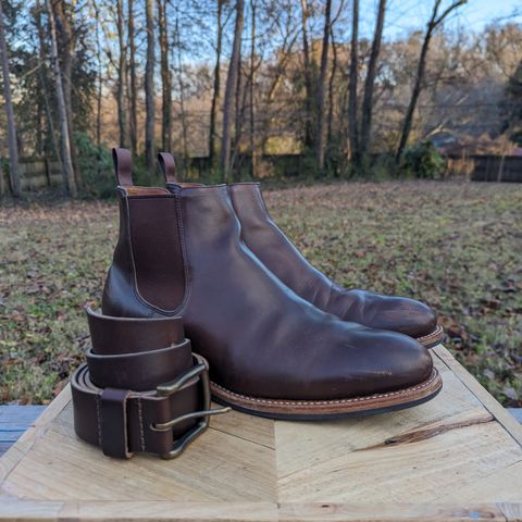 Grant Stone Chelsea Boot in Horween Crimson Chromexcel