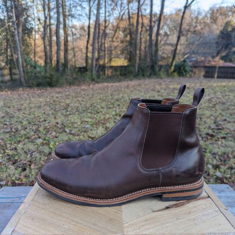 Grant Stone Chelsea Boot in Horween Crimson Chromexcel