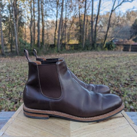Grant Stone Chelsea Boot in Horween Crimson Chromexcel