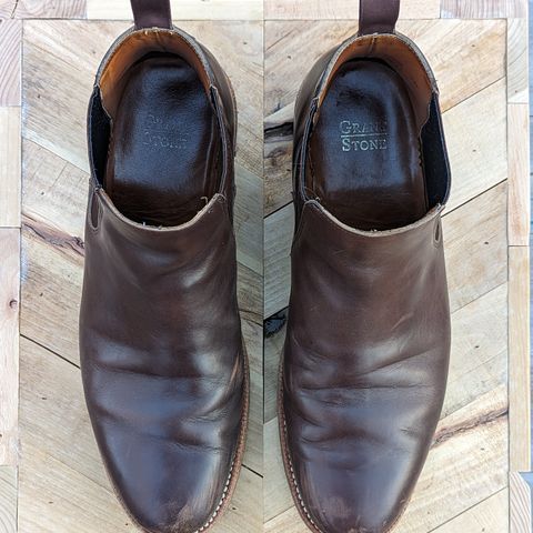 Grant Stone Chelsea Boot in Horween Crimson Chromexcel