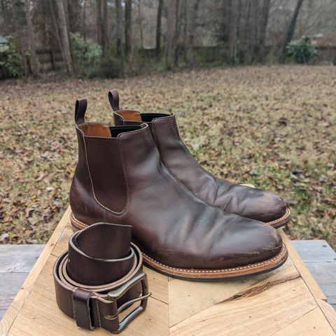Grant Stone Chelsea Boot in Horween Crimson Chromexcel