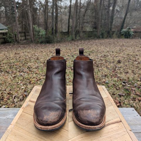 Grant Stone Chelsea Boot in Horween Crimson Chromexcel