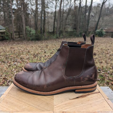 Grant Stone Chelsea Boot in Horween Crimson Chromexcel