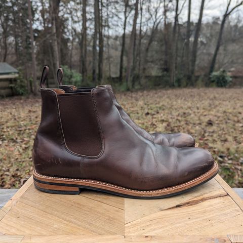 Grant Stone Chelsea Boot in Horween Crimson Chromexcel